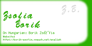 zsofia borik business card